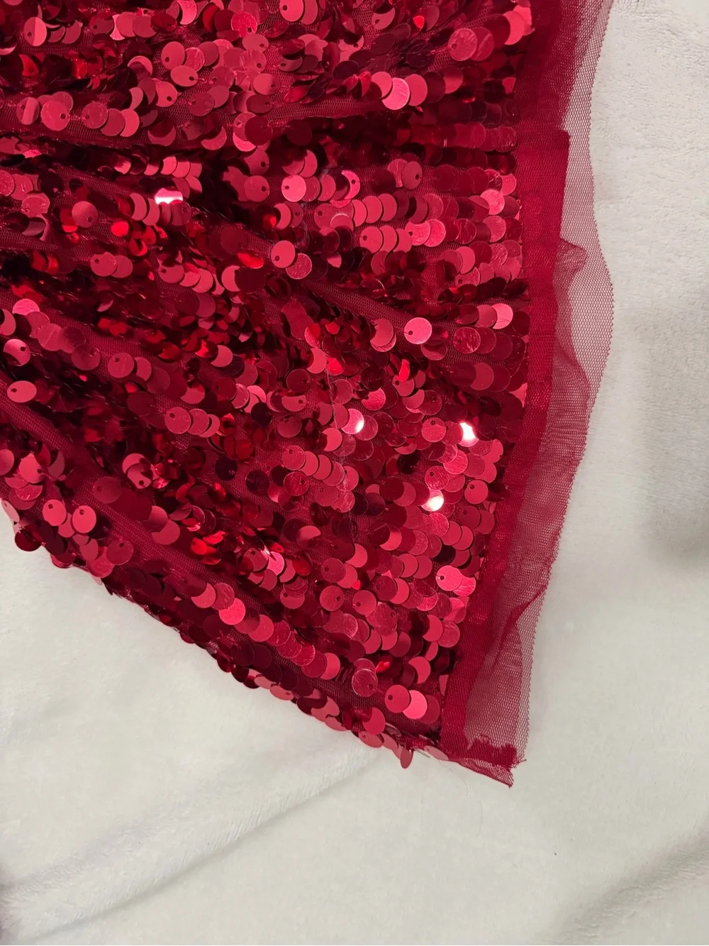 wonder nation Red Sequin Skirt Sweatshirt Dress